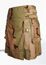 Premium Quality Hand Made Desert Camouflage Utility Kilt Left Side