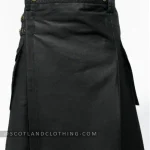 Premium Quality Hand Made Scottish Black Utility Kilt