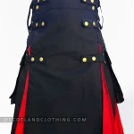 Premium Quality New Style Black & Red Modern Kilt
