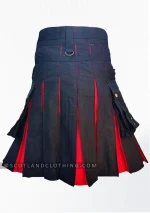 Premium Quality New Style Black & Red Modern Kilt Back