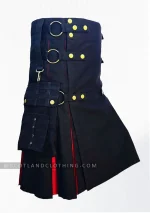 Premium Quality New Style Black & Red Modern Kilt Right Side