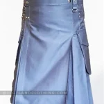 Premium Quality Scottish Light Blue Cargo Utility Kilt