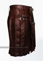 Premium Quality Dark Brown Leather Kilt Design 61