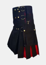 Black and Red Fashion Hyrbid Kilt Left