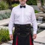 Men's Black and Red Fashion Hyrbid Kilt