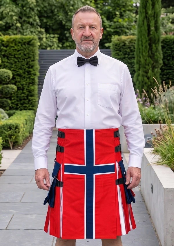 Men's Norwegian Flag Hybrid Kilt