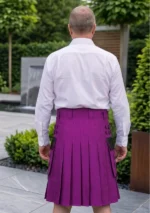 Men's Purple Utility Kilt With Net Pocket Back View
