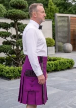 Men's Purple Utility Kilt With Net Pocket Side View