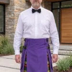 Men's Purple and Tartan Hybrid Kilt