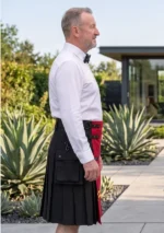 Men's Red and Black Fashion Hybrid Kilt Side
