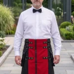 Men's Red and Black Fashion Kilt