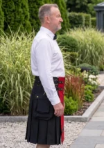 Men's Red and Black Fashion Kilt Side