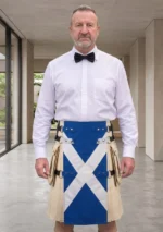 Men's White Cross Fashion Hybrid Kilt