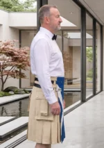 Men's White Cross Fashion Hybrid Kilt Side