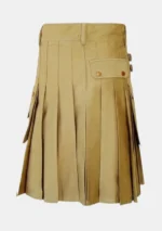 Modern Khaki Utility Kilt Back