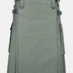 Olive Green Cotton Utility Kilt