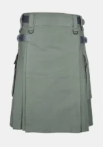 Olive Green Cotton Utility Kilt