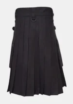 Plain Black Utility Kilt Back