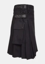 Plain Black Utility Kilt Right
