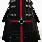 Premium Quality Hand Made Traditional Black Leather Kilt