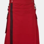 Red Utility Kilt With Net Pockets