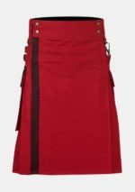 Red Utility Kilt With Net Pockets