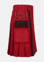 Red Utility Kilt With Net Pockets Right View