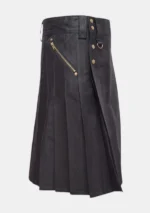 Traditional Black Utility Kilt Right