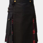 Black Stewart Hybrid Tartan Kilt