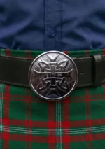 Cross Round Men Scottish Kilt Belt Buckle Front View
