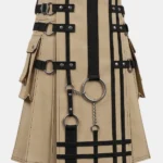 Fashion Khaki Utility Kilt With Side Pocket
