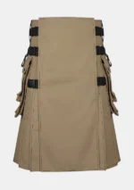 Khaki Cotton Utility Kilt