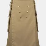 Khaki Utility Kilt Brass Button