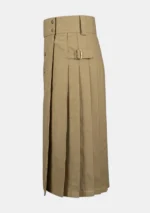 Khaki Utility Kilt Brass Button Left Side