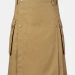 Khaki Utility Kilt For Men