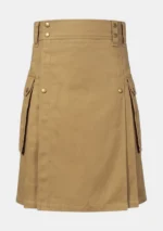 Khaki Utility Kilt For Men