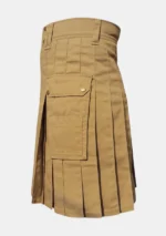 Khaki Utility Kilt For Men Left