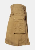 Khaki Utility Kilt For Men Right