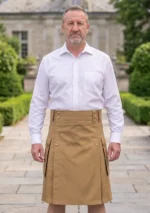Khaki Utility Kilt For Men's