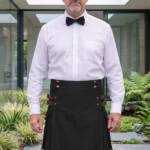 Men's Black Cotton Utility Kilt