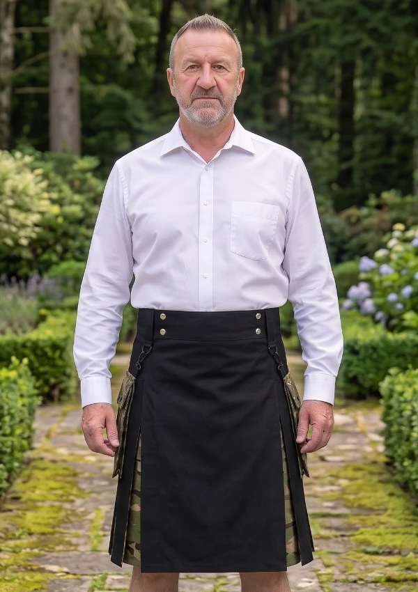 Men's Black Hybrid Tactical Kilt