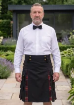 Men's Black Stewart Hybrid Tartan Kilt