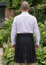 Men's Black Stewart Hybrid Tartan Kilt Back
