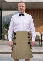 Men's Khaki Cotton Utility Kilt