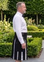 Men's Modern Black & White Utility Kilt Side
