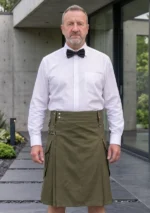 Men's Olive Cotton Utility Kilt
