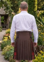 Men's Scottish Brown Hybrid Kilt Back