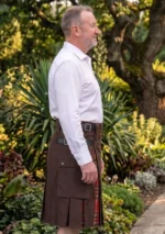Men's Scottish Brown Hybrid Kilt Side