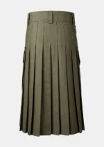 Olive Cotton Utility Kilt Back