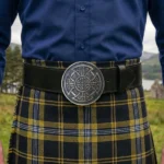 Round Celtic Knot Scottish Kilt Belt Buckle Antique